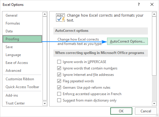 outlook 2016 in office for mac autocorrect